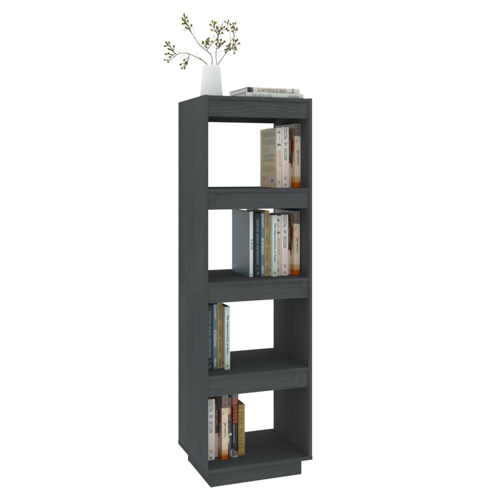 Bibliothèque/séparateur de pièce gris 40x35x135 cm bois de pin massif