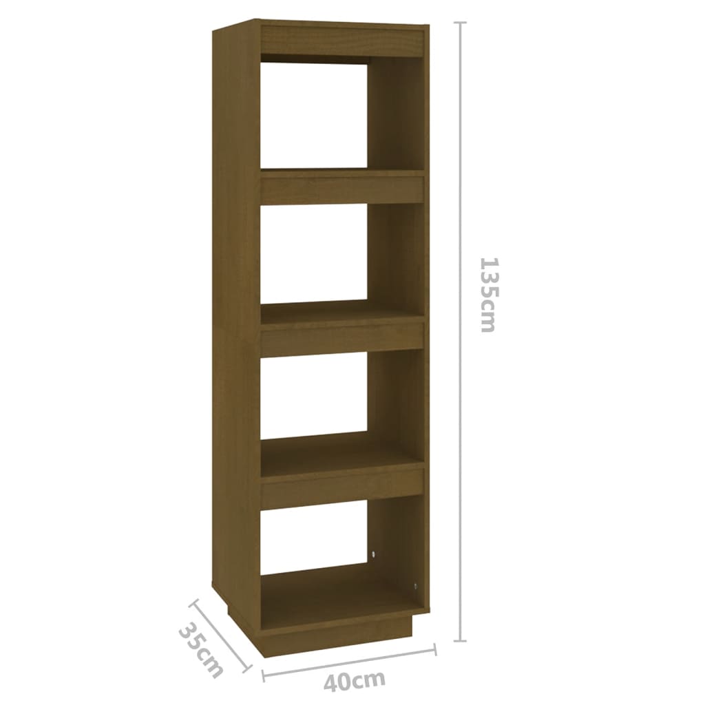 Bibliothèque/séparateur de pièce marron miel 40x35x135 bois de pin massif