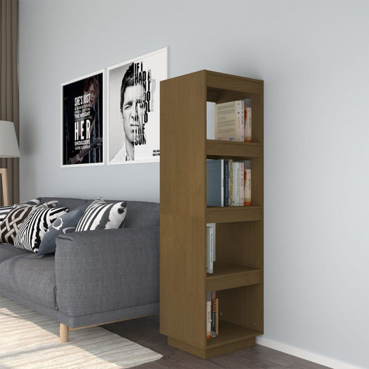 Bibliothèque/séparateur de pièce marron miel 40x35x135 bois de pin massif