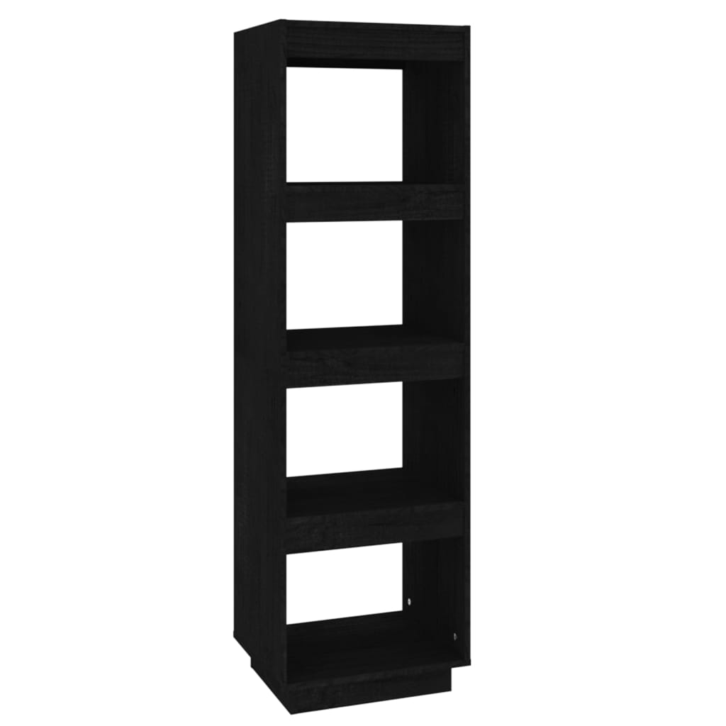 Bibliothèque/séparateur de pièce noir 40x35x135 cm bois de pin massif