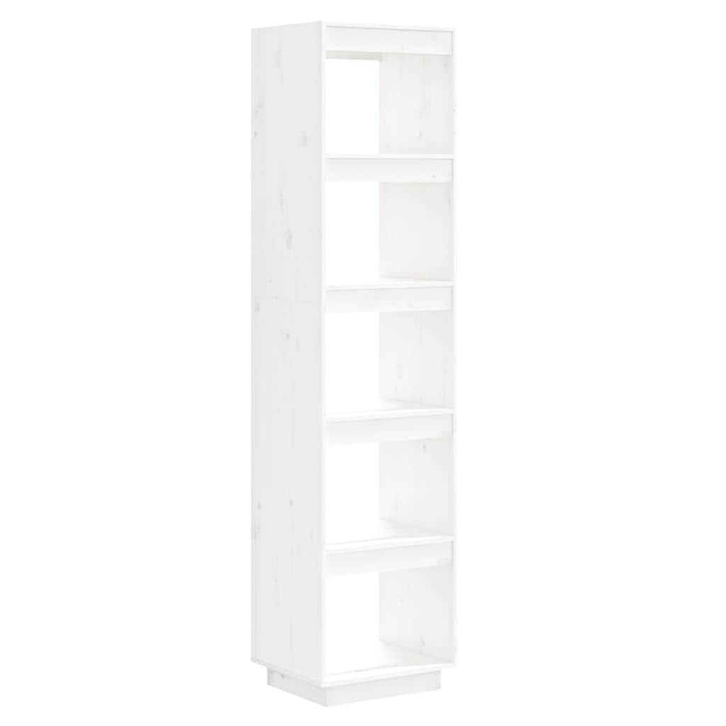 Bookcase/room divider white 40x35x167 cm solid pine wood