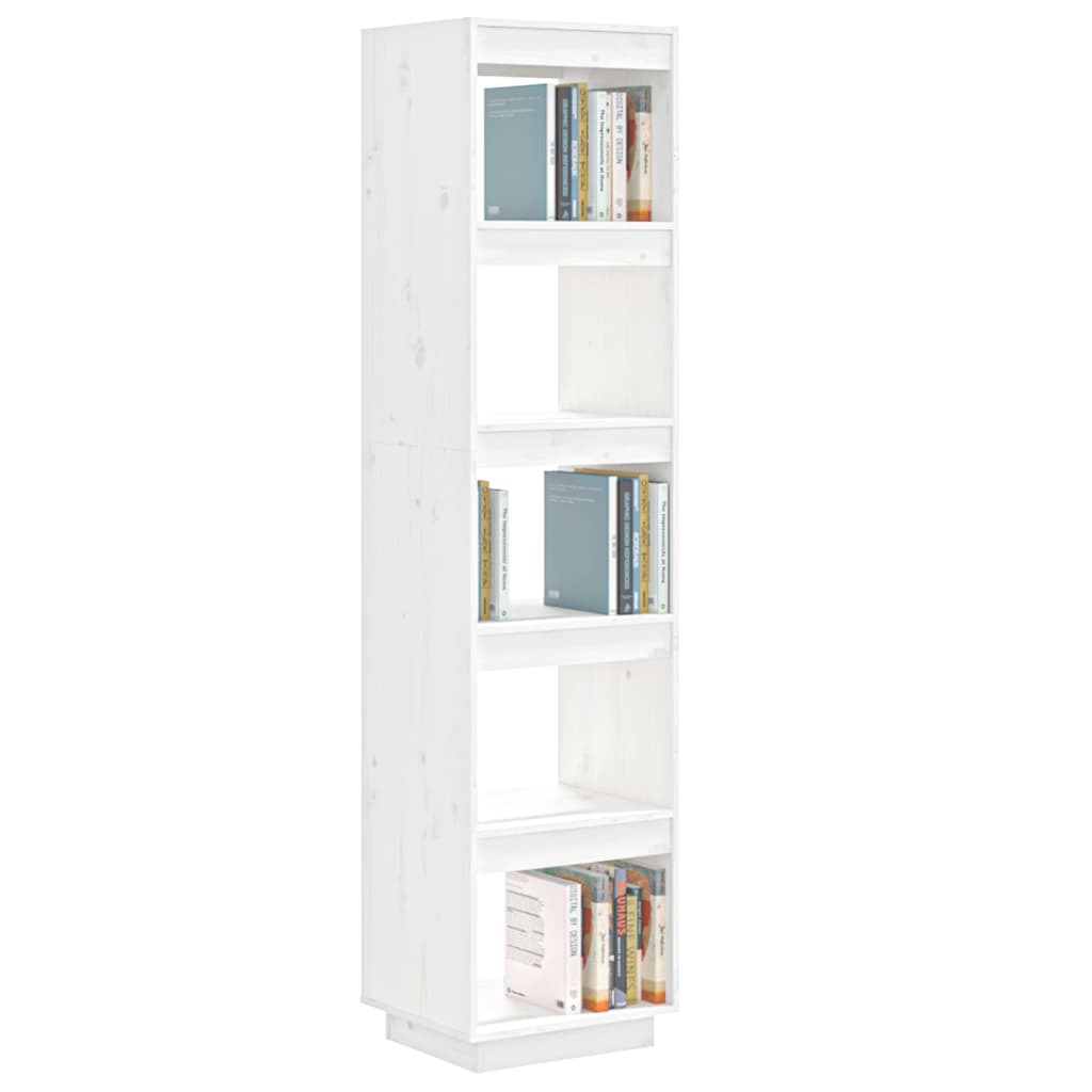 Bookcase/room divider white 40x35x167 cm solid pine wood