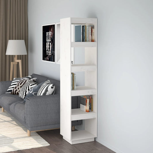 Bibliothèque/séparateur de pièce blanc 40x35x167 cm bois de pin massif