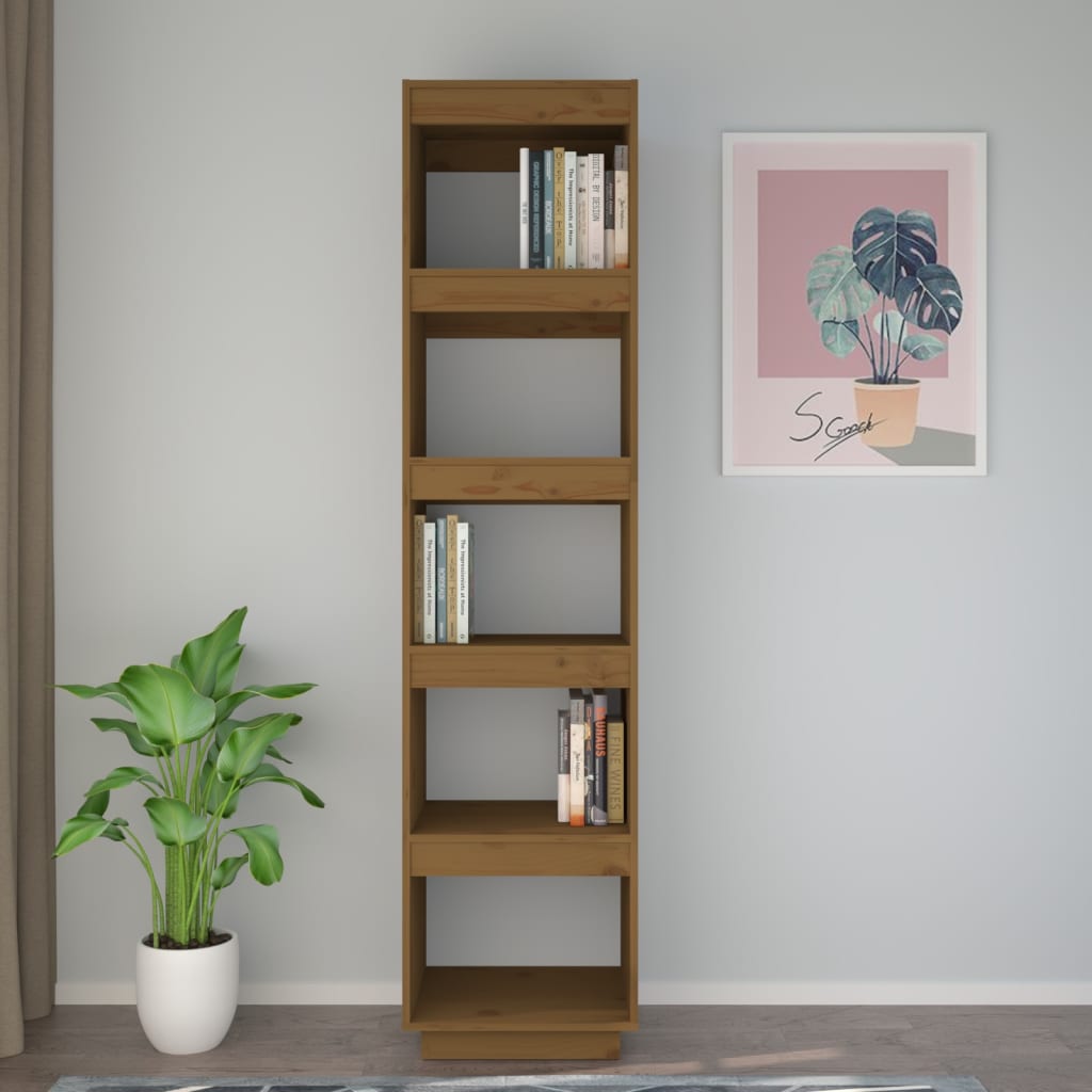 Bibliothèque/séparateur de pièce marron miel 40x35x167cm bois de pin massif