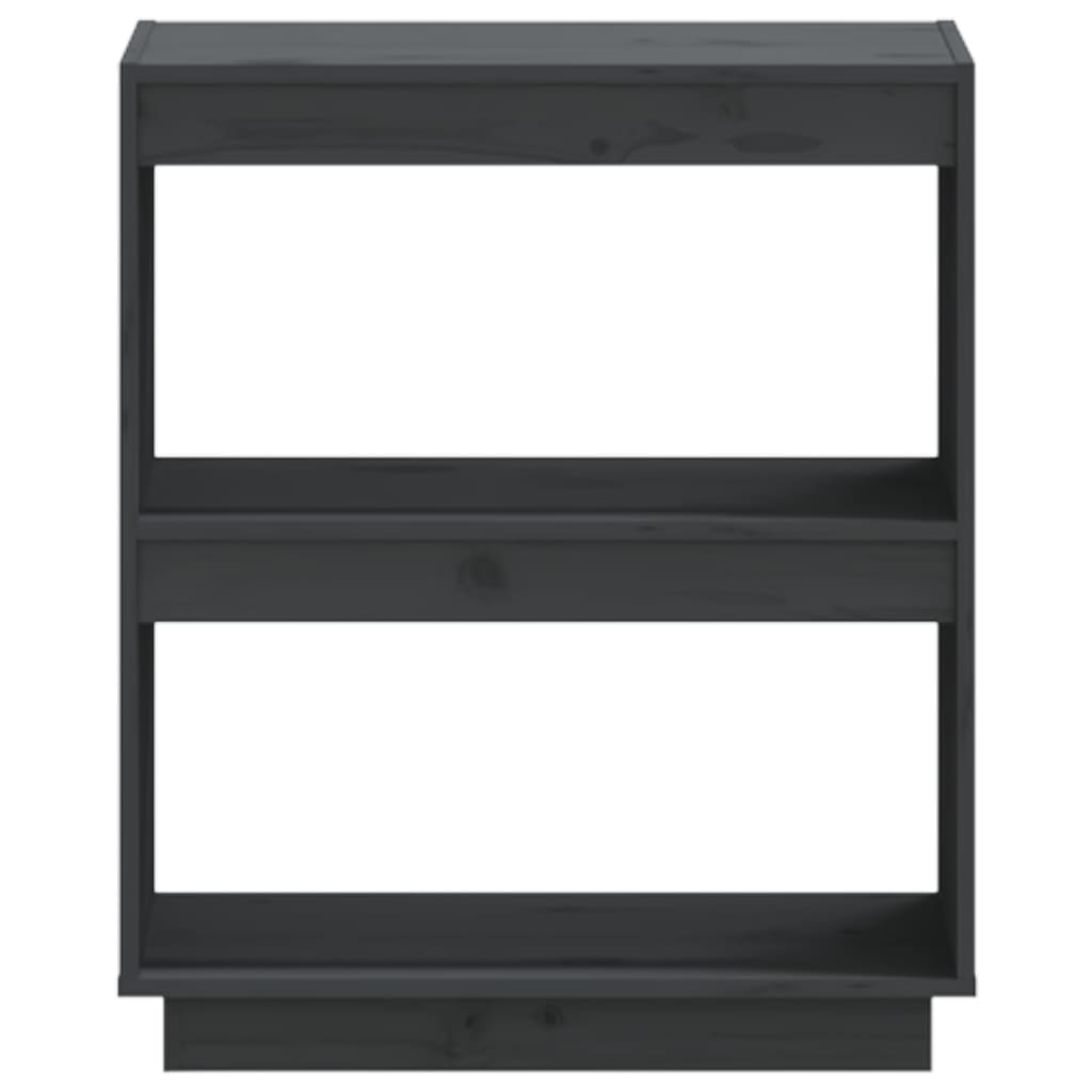 Bookcase Gray 60x35x71 cm Solid Pine Wood