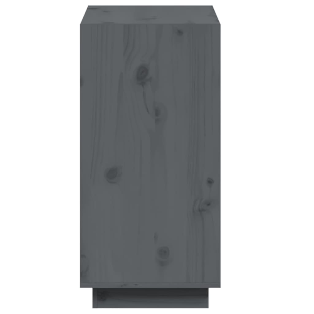 Bookcase Gray 60x35x71 cm Solid Pine Wood