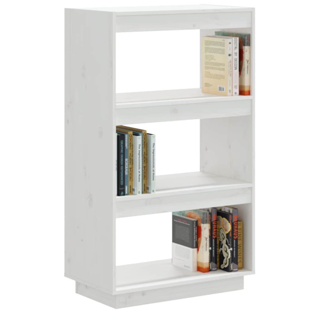 Bibliothèque/séparateur de pièce blanc 60x35x103 cm bois de pin massif
