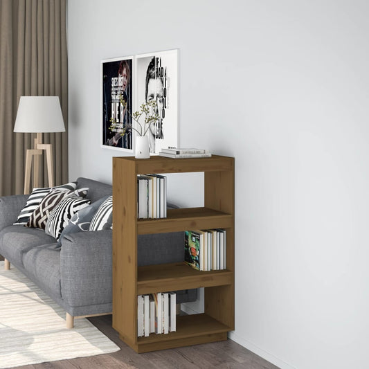 Bibliothèque/séparateur de pièce marron miel 60x35x103 bois de pin massif