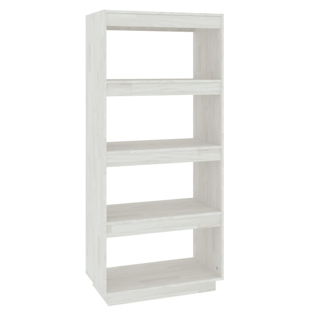 Bibliothèque/séparateur de pièce blanc 60x35x135 cm bois de pin massif