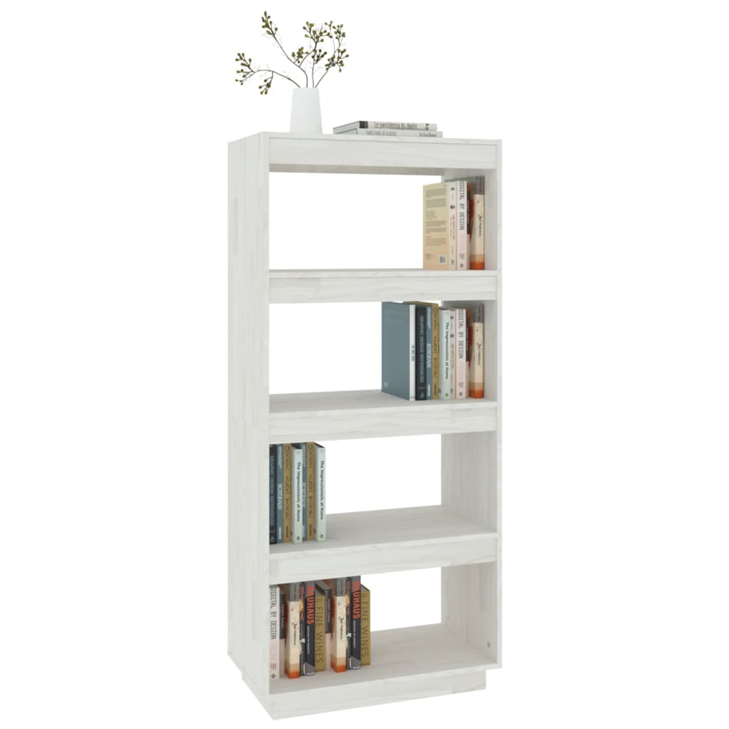 Bibliothèque/séparateur de pièce blanc 60x35x135 cm bois de pin massif