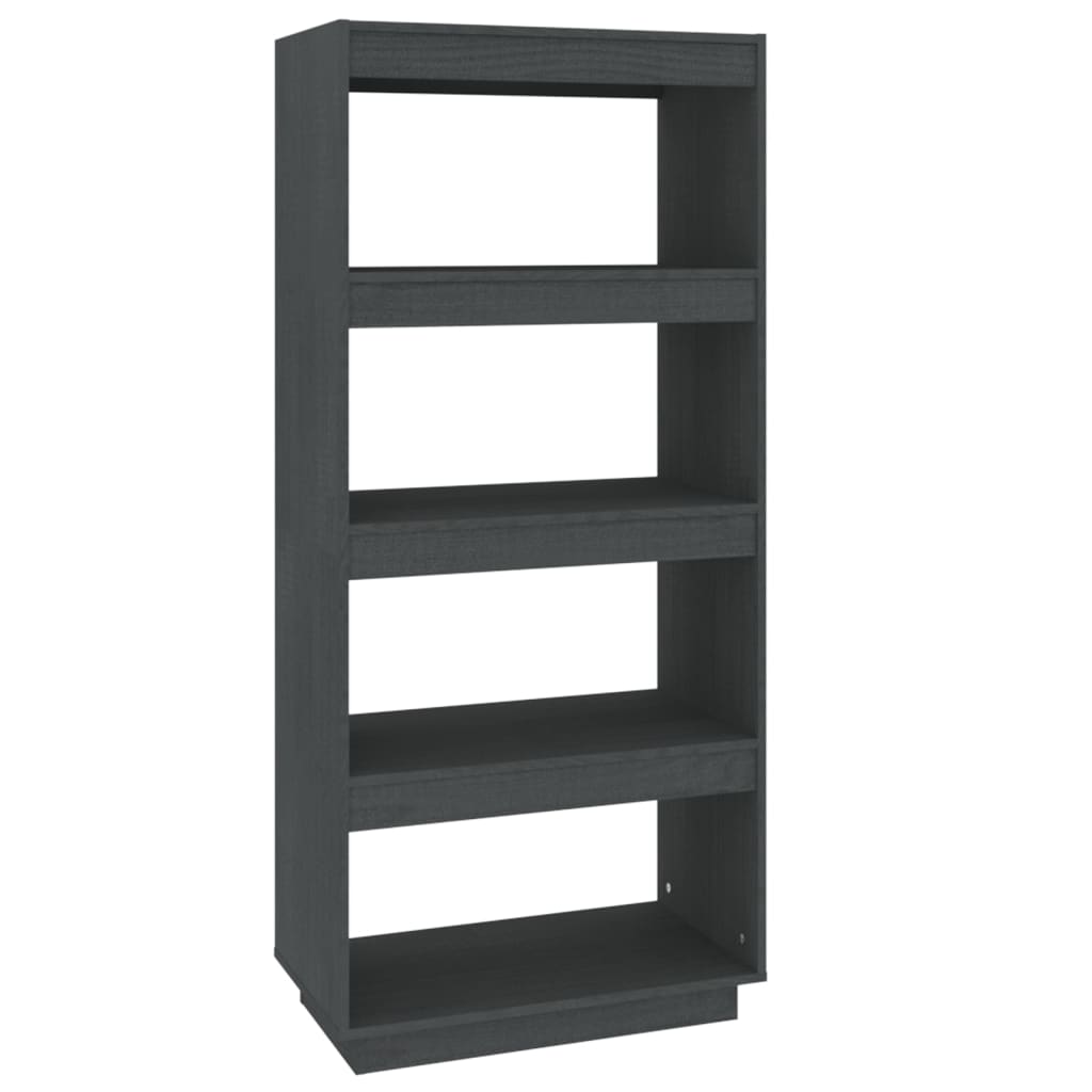 Bibliothèque/séparateur de pièce gris 60x35x135 cm bois de pin massif