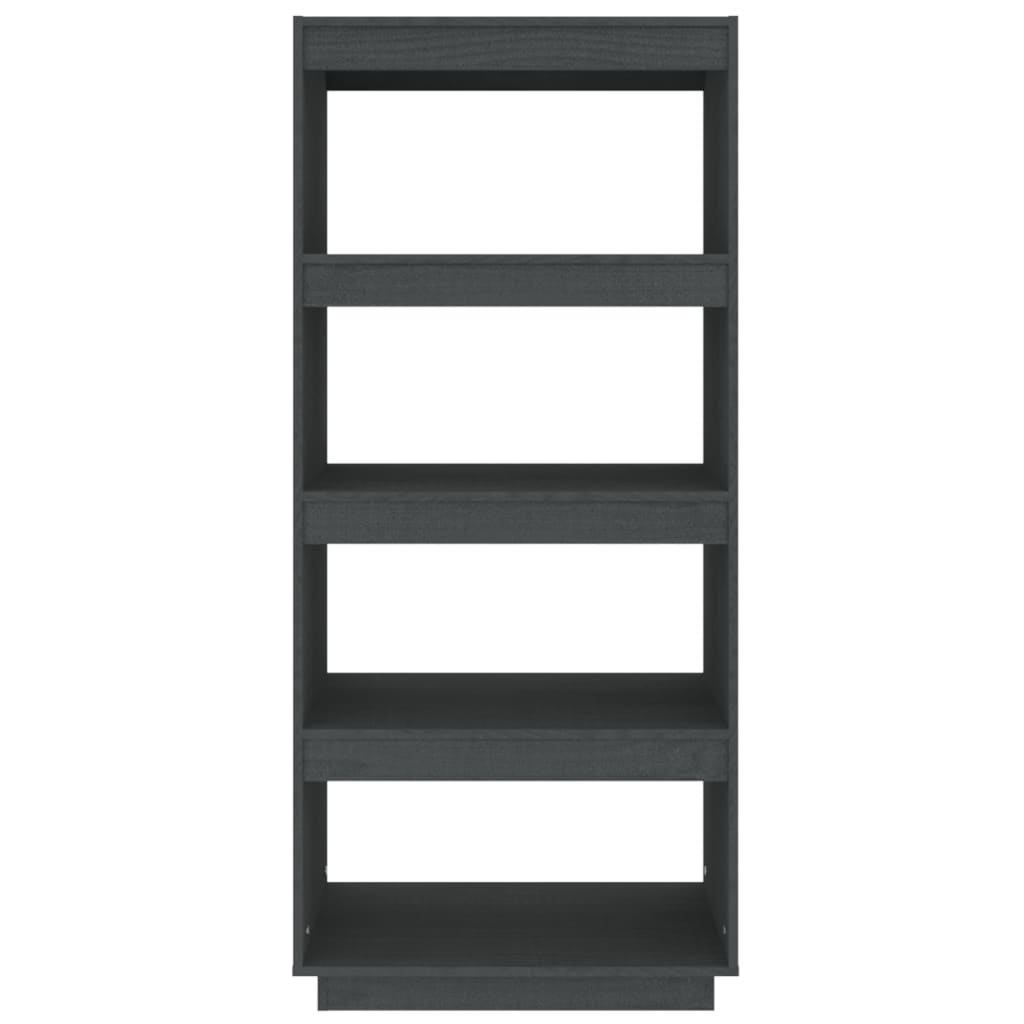 Bibliothèque/séparateur de pièce gris 60x35x135 cm bois de pin massif