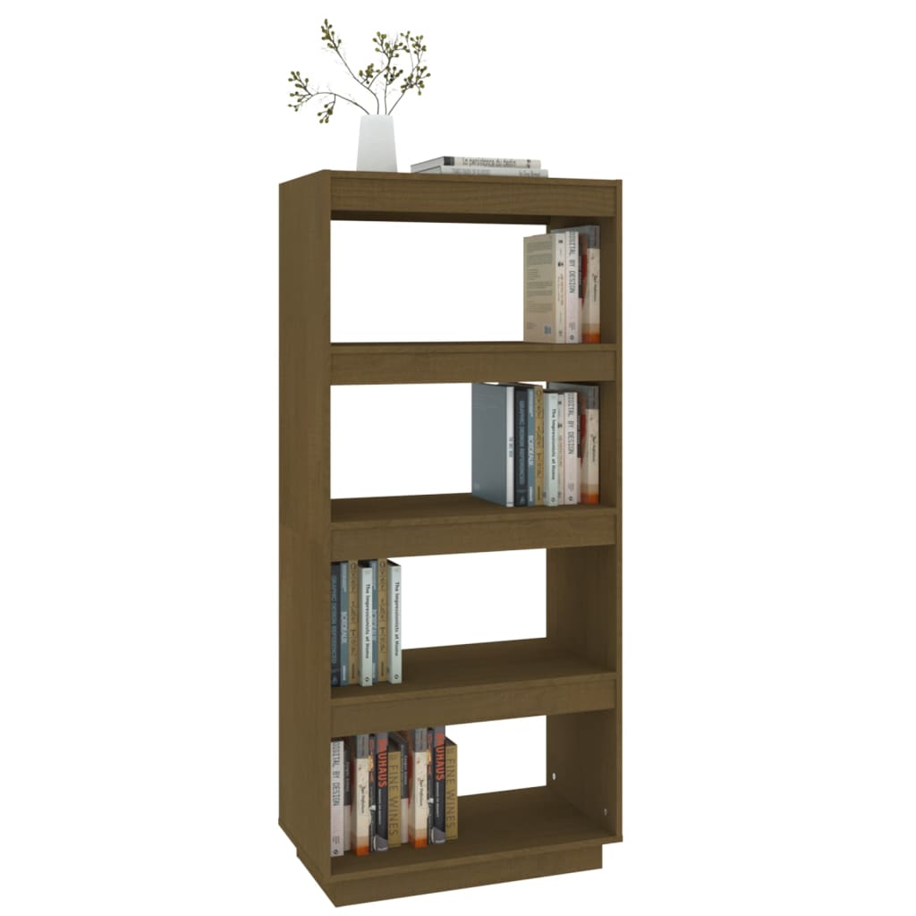 Bibliothèque/séparateur de pièce marron miel 60x35x135 bois de pin massif