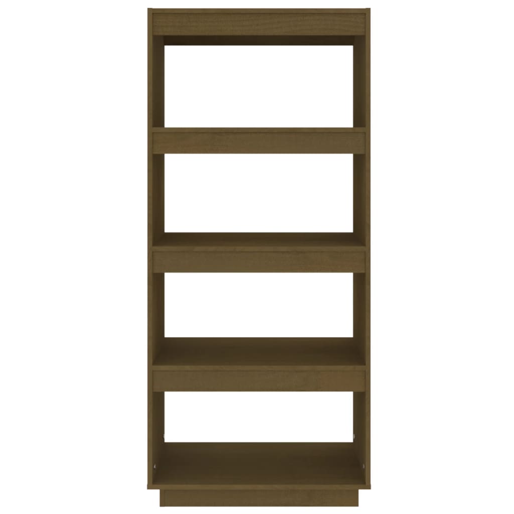 Bibliothèque/séparateur de pièce marron miel 60x35x135 bois de pin massif