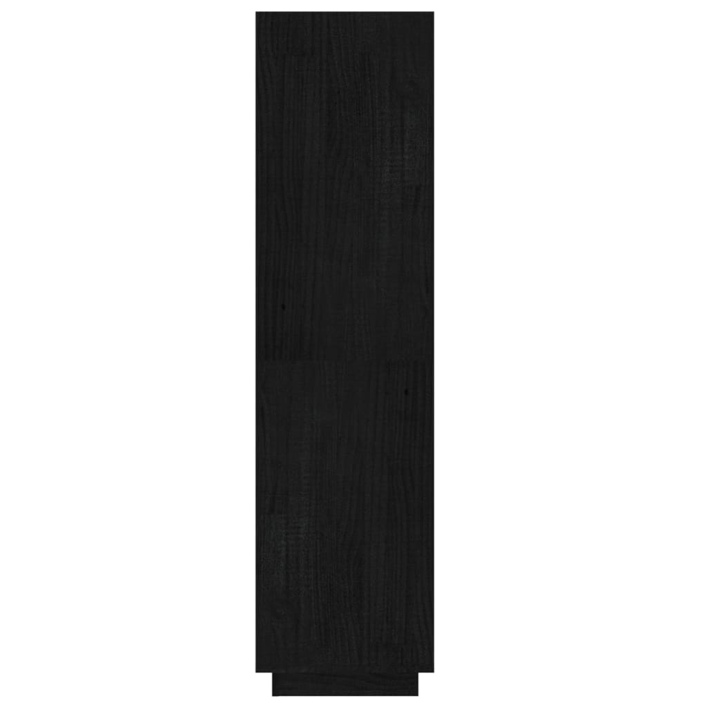 Bibliothèque/séparateur de pièce noir 60x35x135 cm bois de pin massif