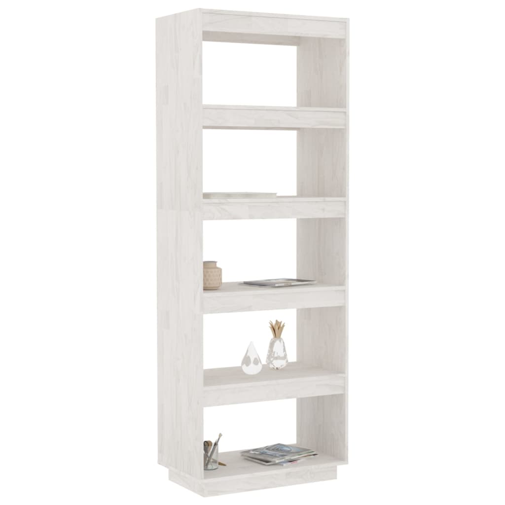 Bookcase/room divider white 60x35x167 cm solid pine wood