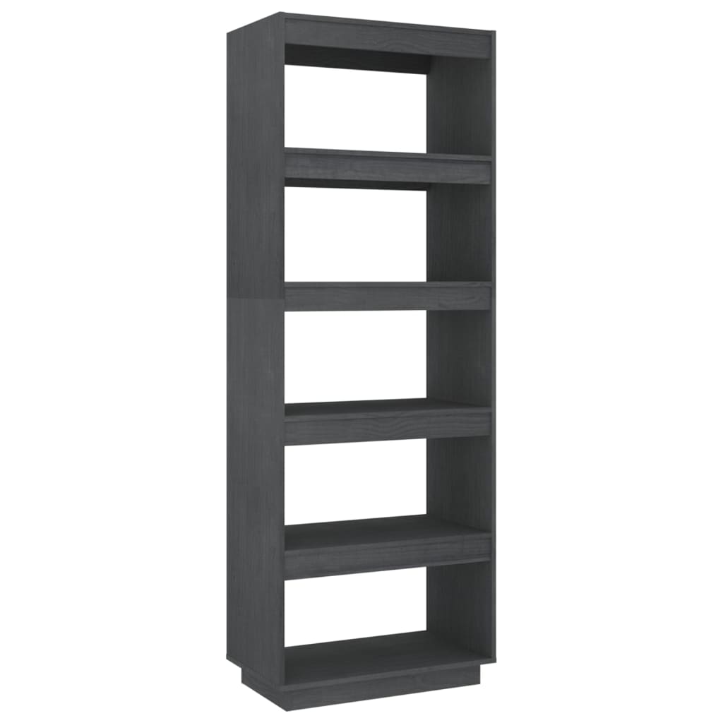 Bibliothèque/séparateur de pièce gris 60x35x167 cm bois de pin massif