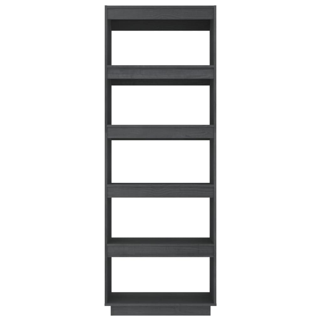 Bibliothèque/séparateur de pièce gris 60x35x167 cm bois de pin massif