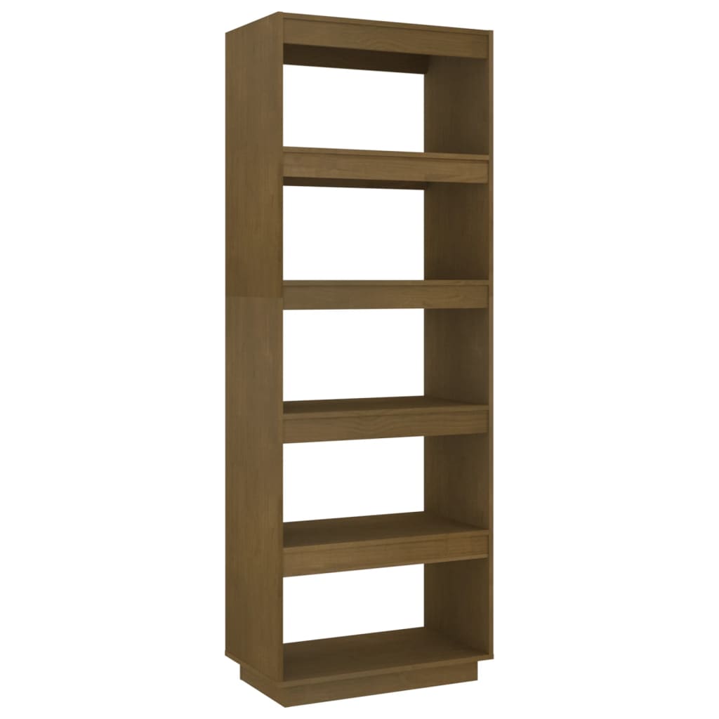 Bookcase/room divider honey brown 60x35x167 solid pine wood
