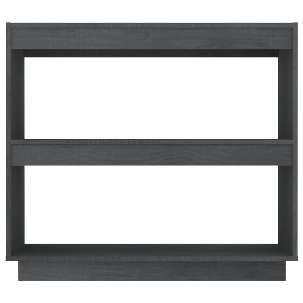 Bookcase Gray 80x35x71 cm Solid Pine Wood
