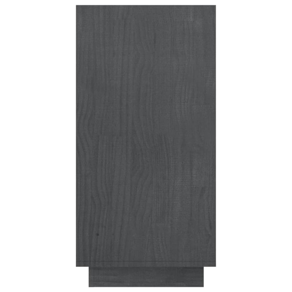 Bookcase Gray 80x35x71 cm Solid Pine Wood