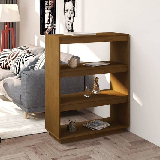 Bibliothèque/séparateur de pièce marron miel 80x35x103 bois de pin massif