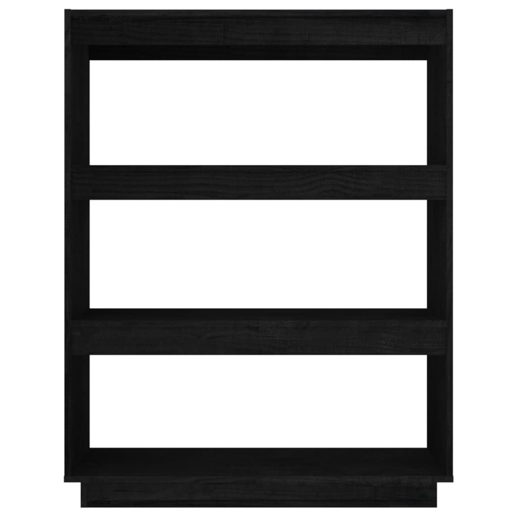Bibliothèque/séparateur de pièce noir 80x35x103 cm bois de pin massif