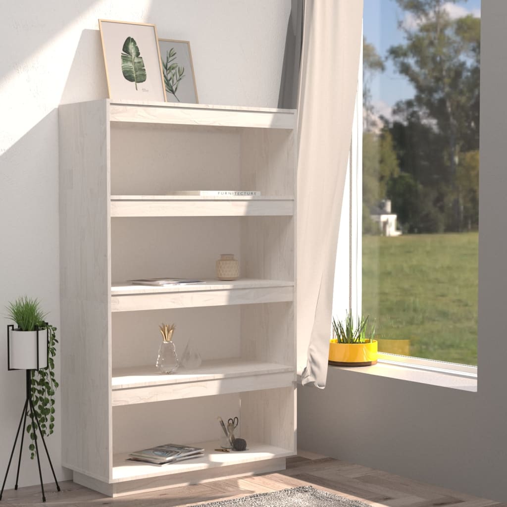 Bibliothèque/séparateur de pièce blanc 80x35x135 cm bois de pin massif
