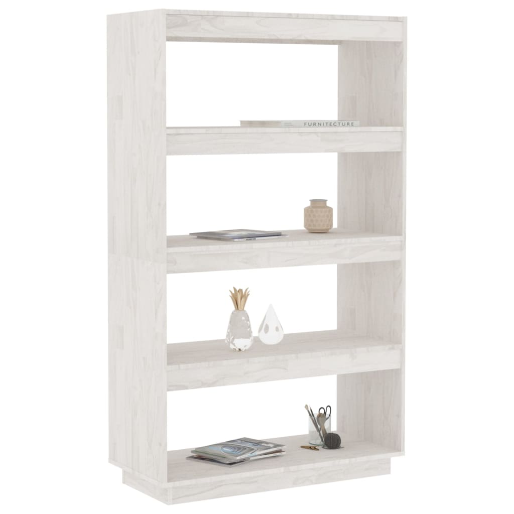 Bibliothèque/séparateur de pièce blanc 80x35x135 cm bois de pin massif