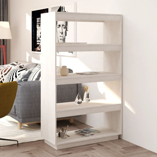 Bibliothèque/séparateur de pièce blanc 80x35x135 cm bois de pin massif