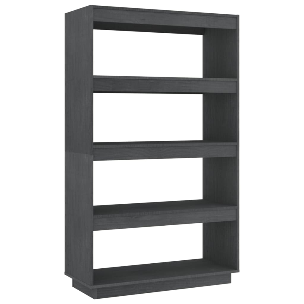 Bibliothèque/séparateur de pièce gris 80x35x135 cm bois de pin massif
