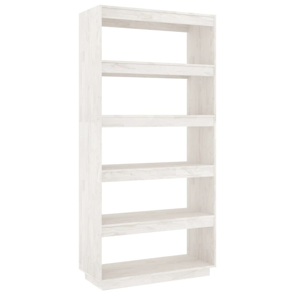Bookcase/room divider white 80x35x167 cm solid pine wood