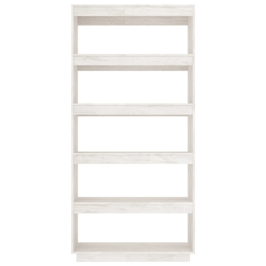 Bookcase/room divider white 80x35x167 cm solid pine wood