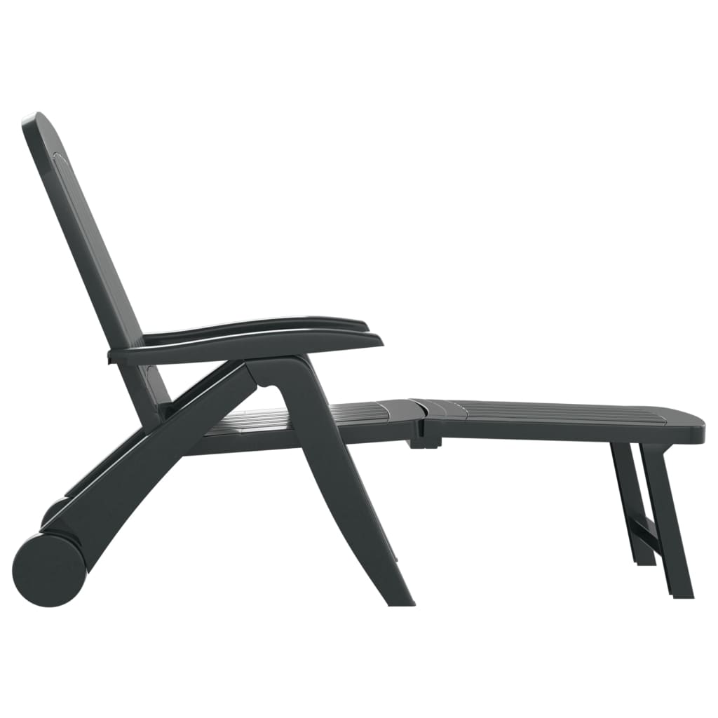 Sun lounger folding polypropylene green