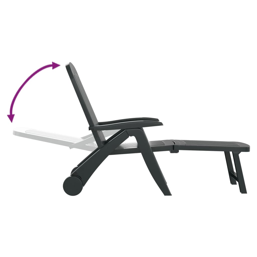 Sun lounger folding polypropylene green