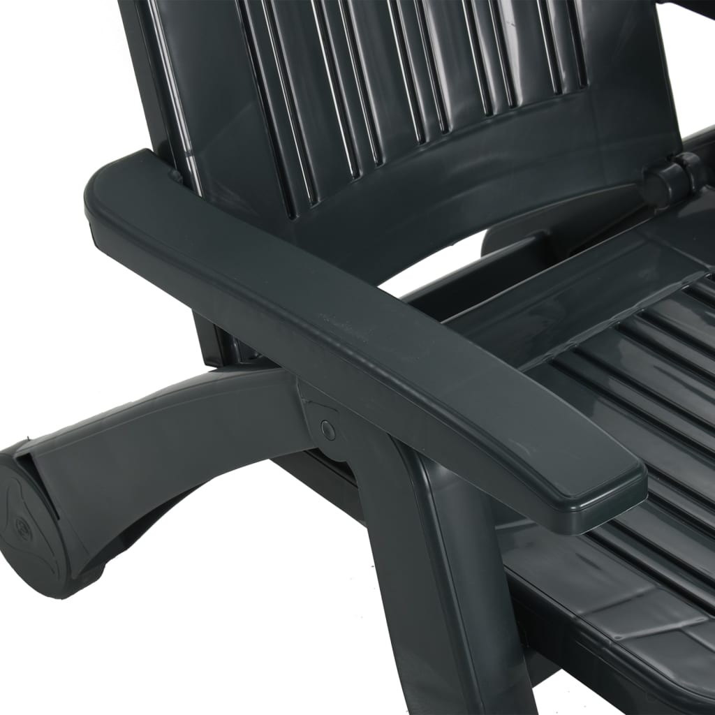 Sun lounger folding polypropylene green