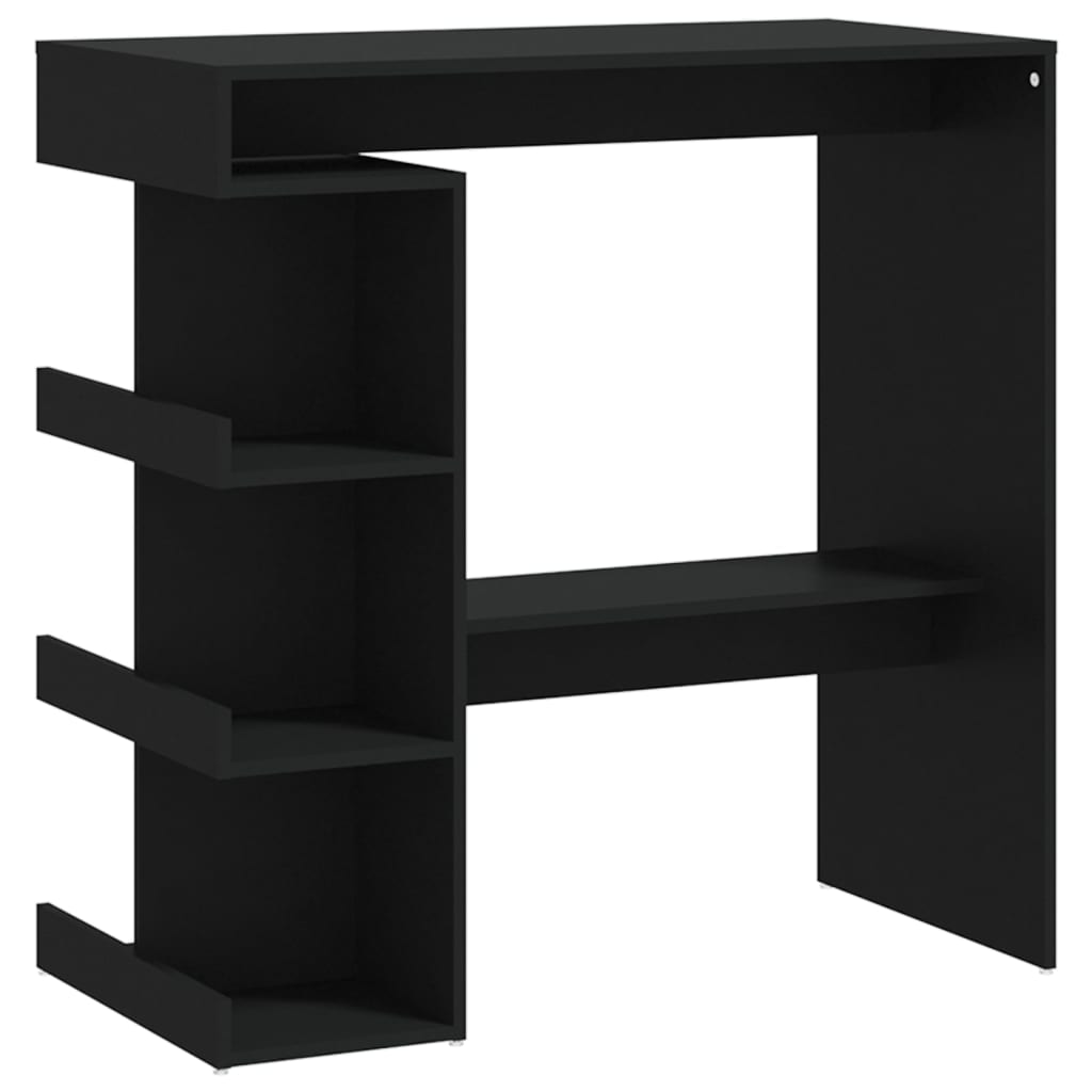 Bar table with shelf black 100x50x101.5 cm made of wood