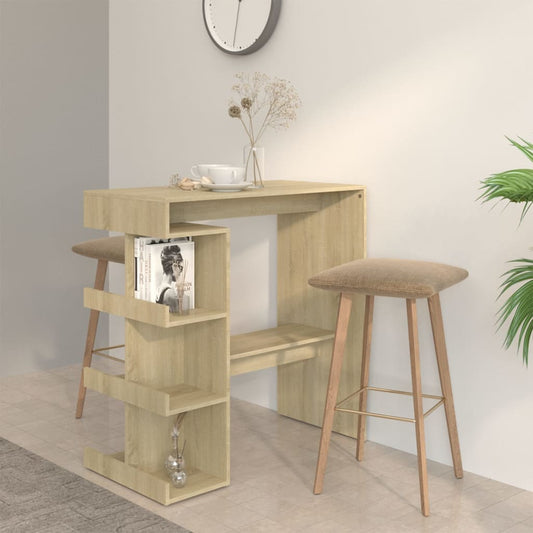 Bar table with shelf Sonoma oak 100x50x101.5 cm wood material