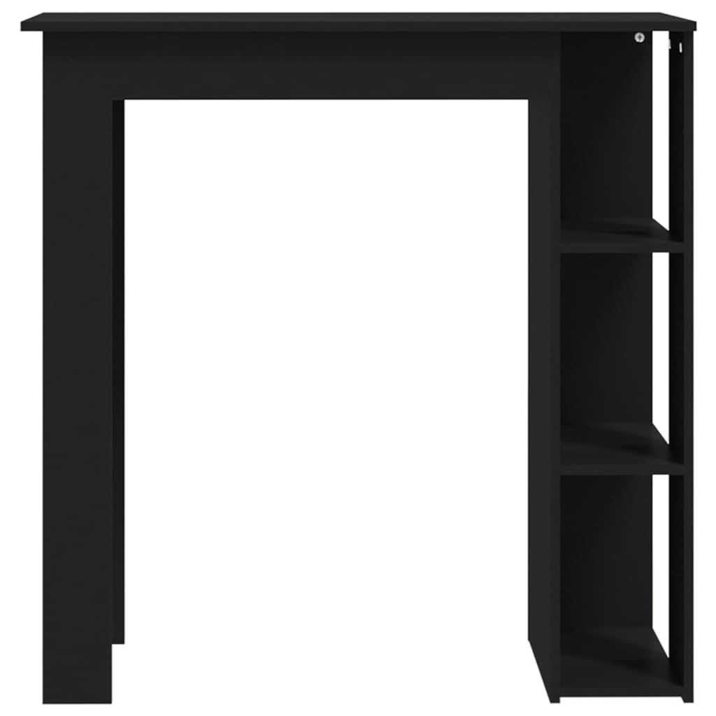 Bar table with shelf black 102x50x103.5 cm made of wood