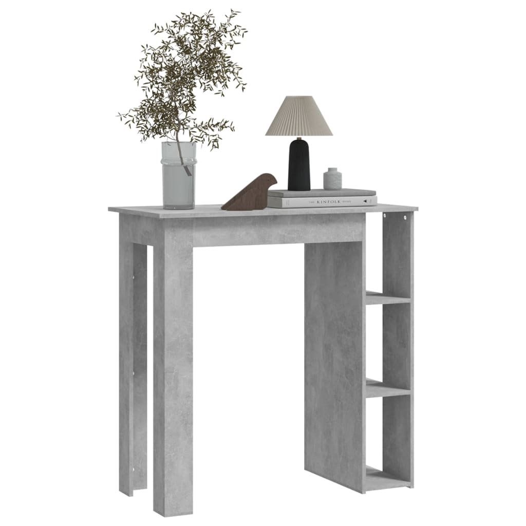 Bar table with shelf concrete gray 102x50x103.5 cm made of wood material