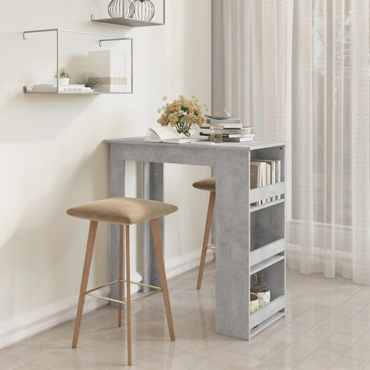 Bar table with shelf concrete gray 102x50x103.5 cm