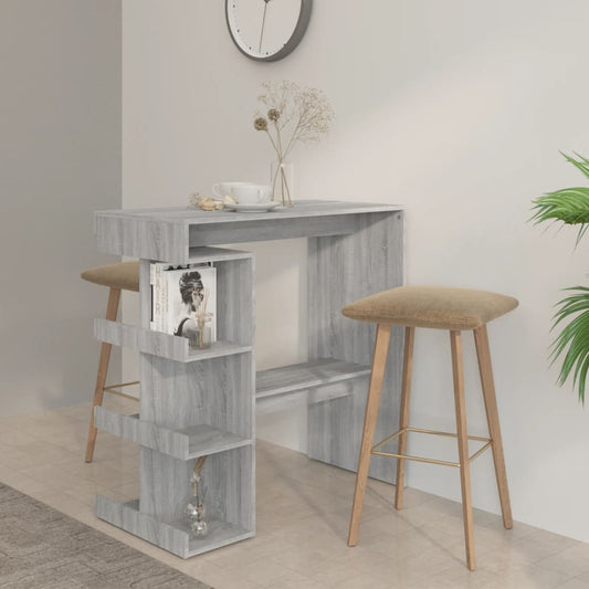 Bar table with shelf Gray Sonoma 100x50x101.5 cm