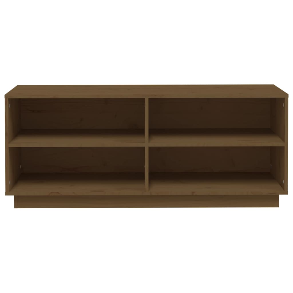 Shoe rack honey brown 110x34x45 cm solid pine wood
