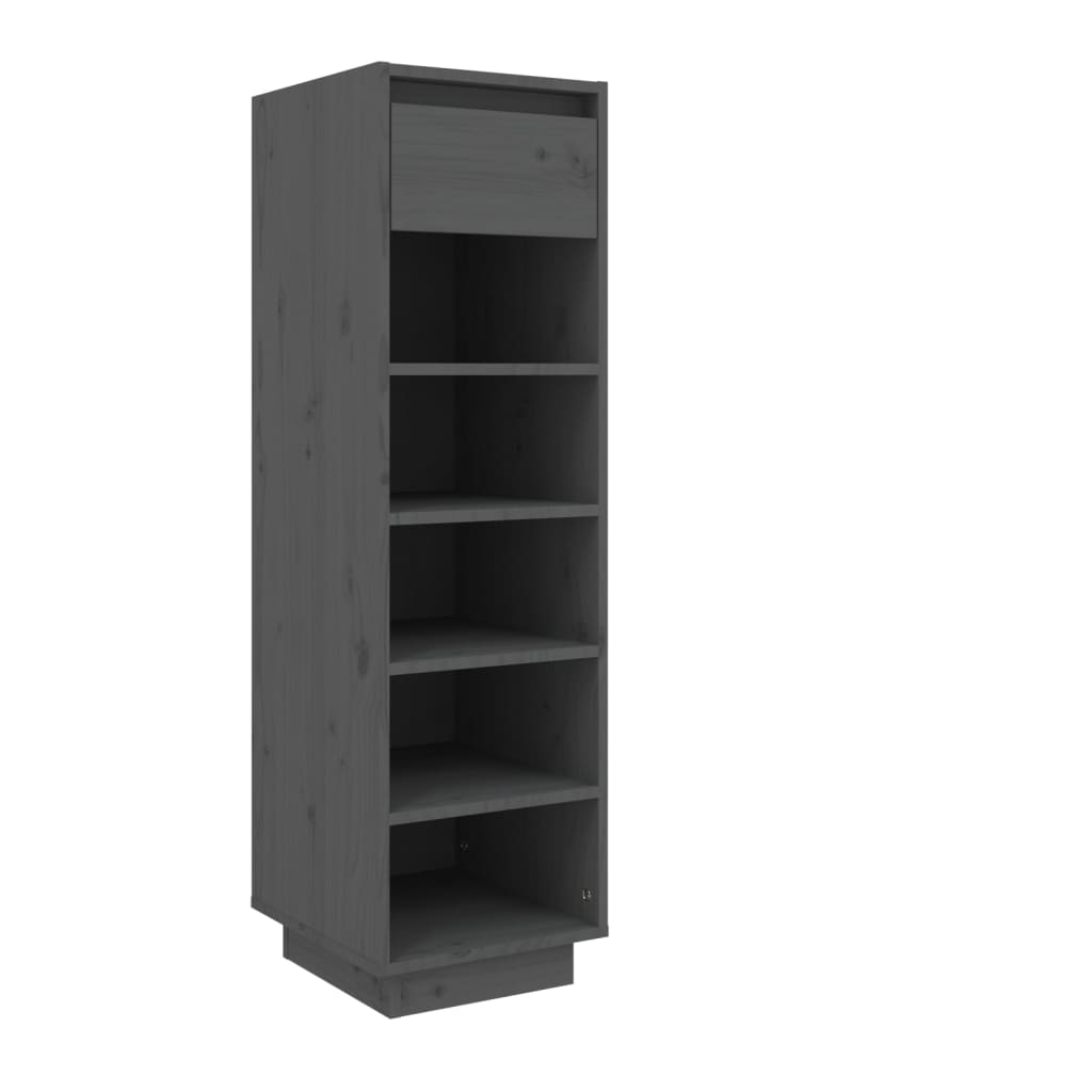 Shoe rack gray 30x34x105 cm solid pine wood
