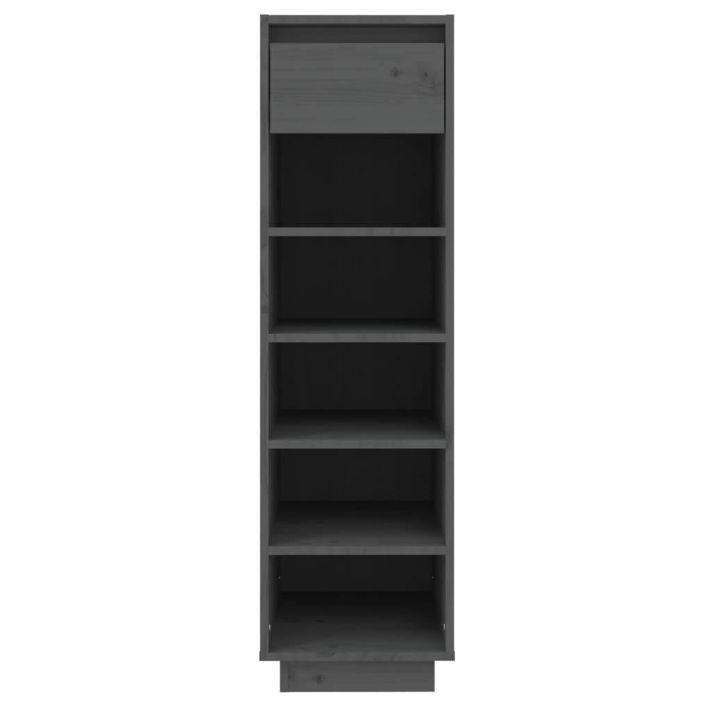 Shoe rack gray 30x34x105 cm solid pine wood