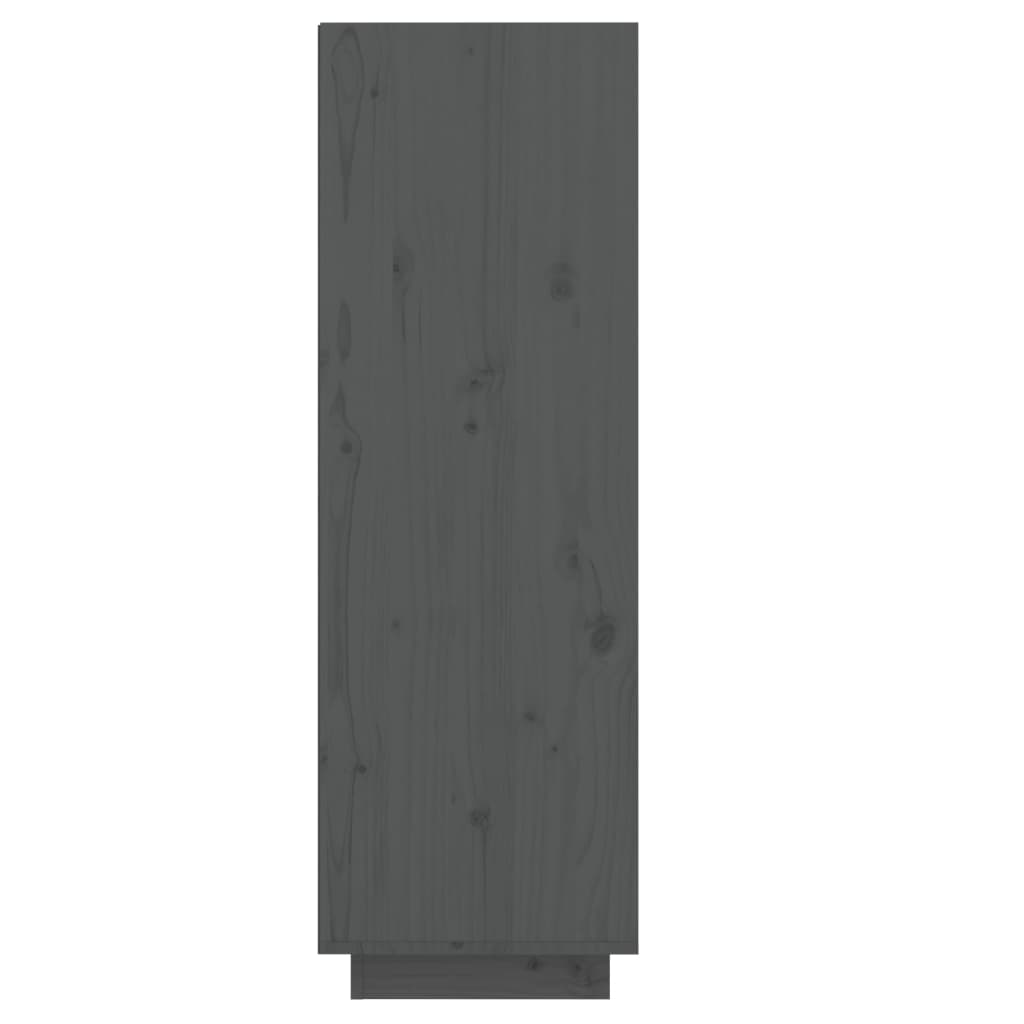 Shoe rack gray 30x34x105 cm solid pine wood