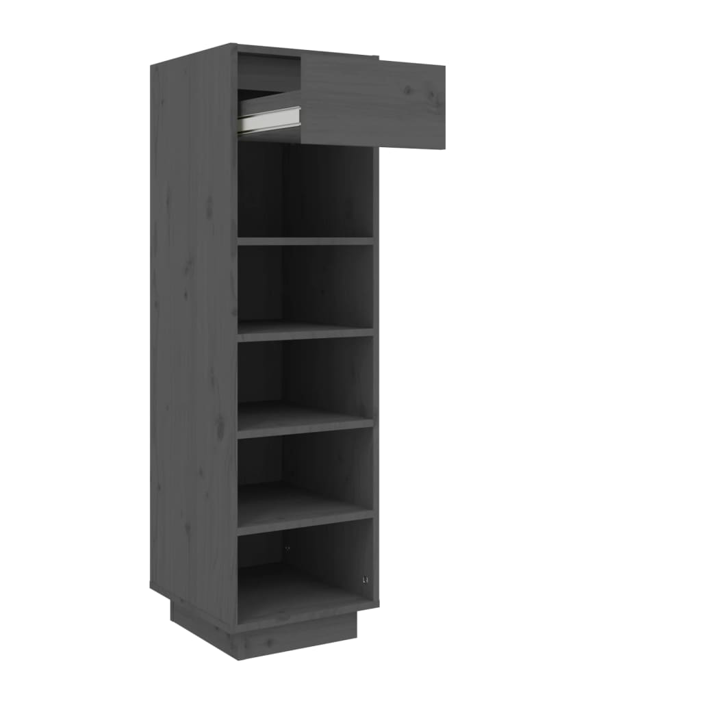 Shoe rack gray 30x34x105 cm solid pine wood