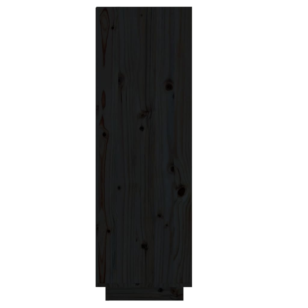 Étagère à chaussures noir 34x30x105 cm en bois de pin massif