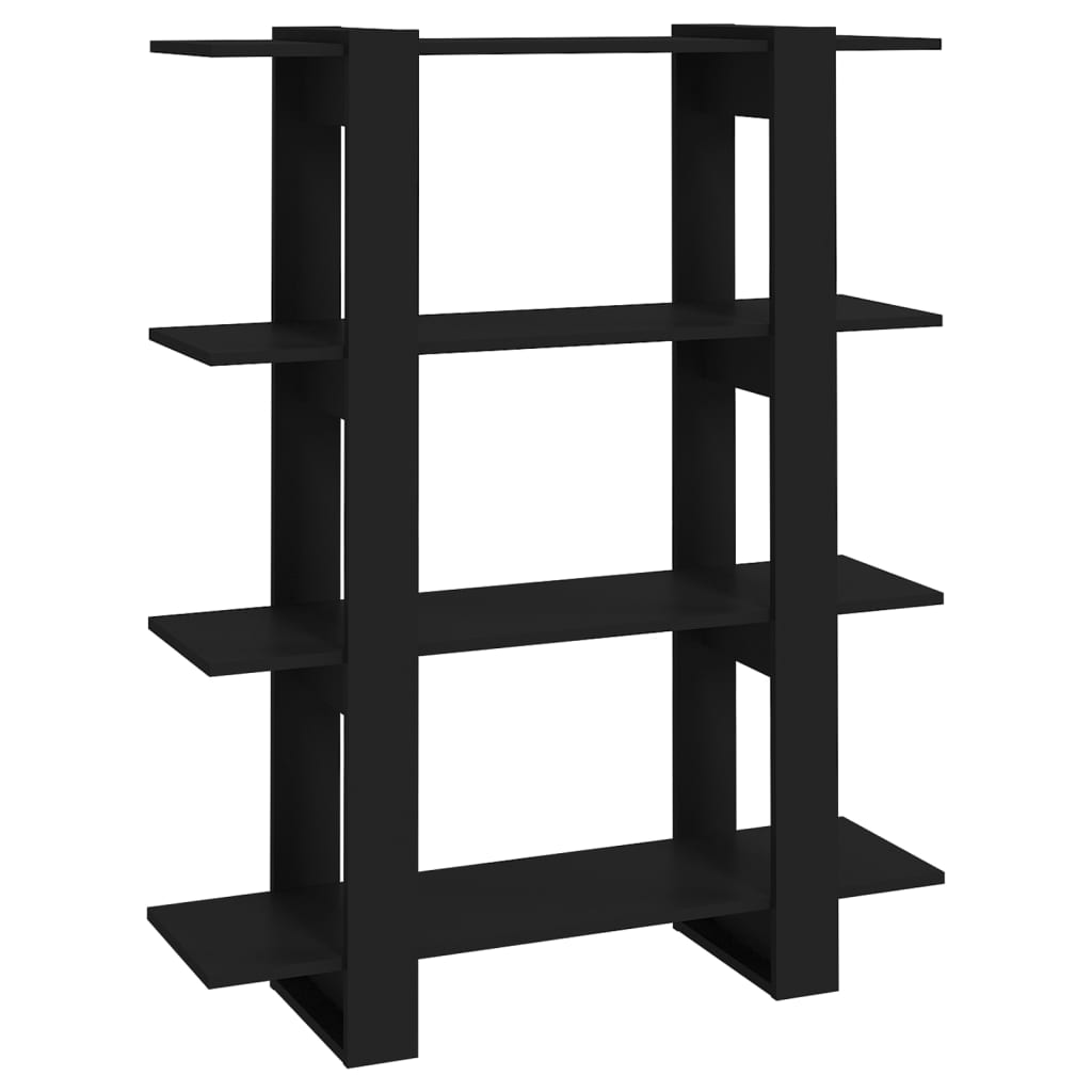 Bookcase/room divider black 100x30x123.5 cm