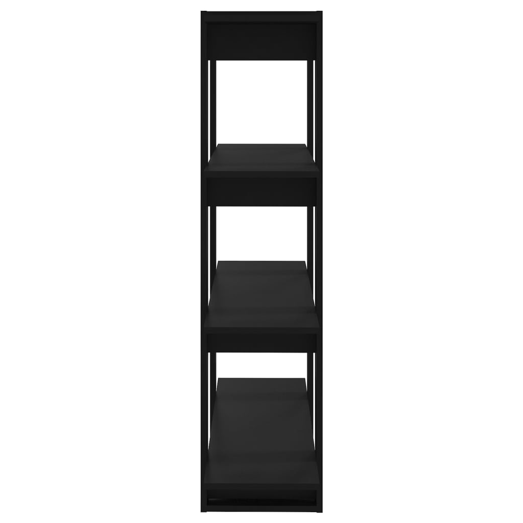 Bookcase/room divider black 100x30x123.5 cm